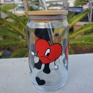 Bad Bunny Glass Coffee Cup 16oz  Un Verano Sin Ti New